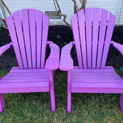 PAIR Fuscia Weather Proof Adirondack Chairs