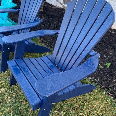 PAIR Navy Blue Weather Proof Adirondack Chairs