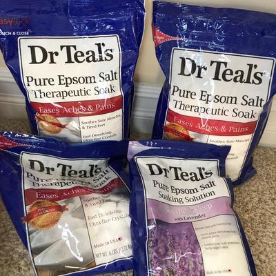 Misc. Arm & Hammer, Aveeno Bath, Dr. Teals Epsom Salt, Metal Basket, many unopened