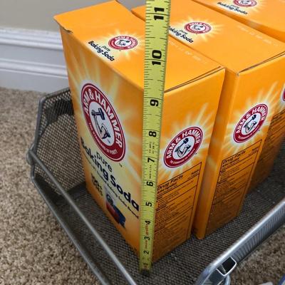 Misc. Arm & Hammer, Aveeno Bath, Dr. Teals Epsom Salt, Metal Basket, many unopened
