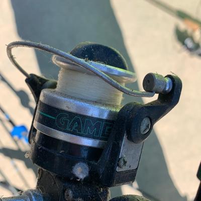 Fishing Rods & Crab Net Lot