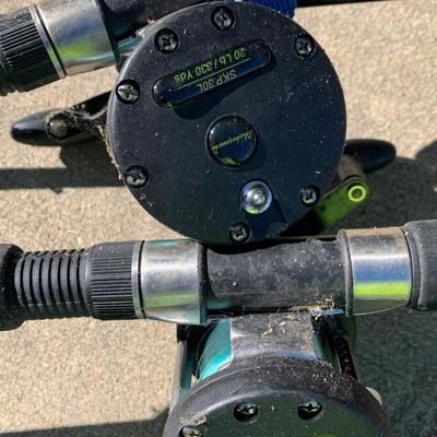Fishing Rods & Crab Net Lot