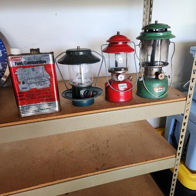 Lot Vintage Coleman AFC Ashflash Camping Lanterns Fuel