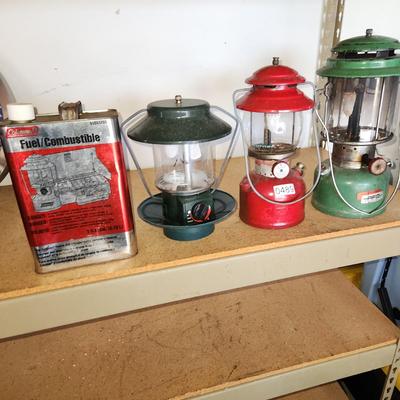 Lot Vintage Coleman AFC Ashflash Camping Lanterns Fuel