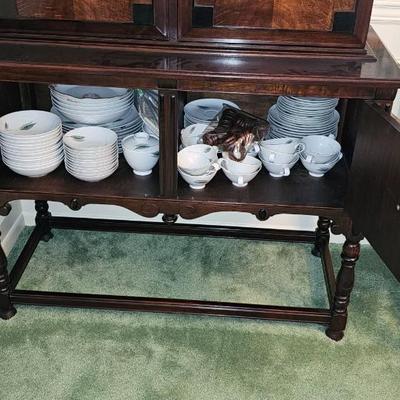 Antique tall Dining room China cabinet