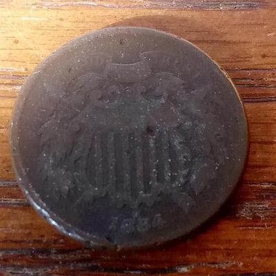 LOT 13 OLD TWO CENT COIN