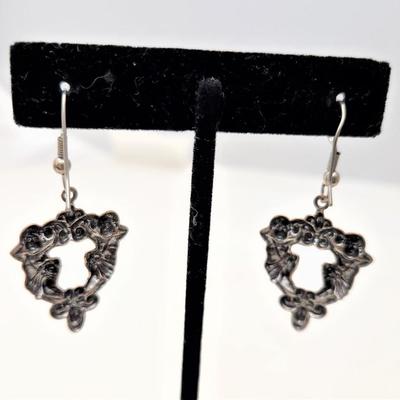 Lot #75D Sterling Pierced Earrings - Angels/Cherubs