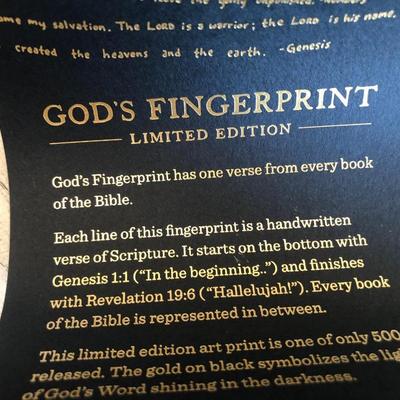 God's Finger Print Black Limited Edition - Unframed