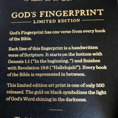 God's Finger Print Black Limited Edition - Unframed