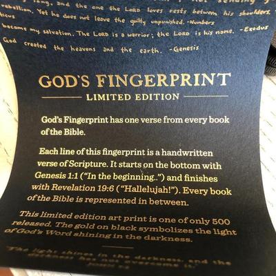 God's Finger Print Black Limited Edition - Unframed