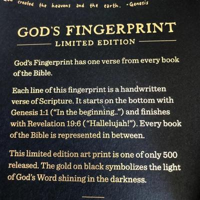 God's Finger Print Black Limited Edition - Unframed