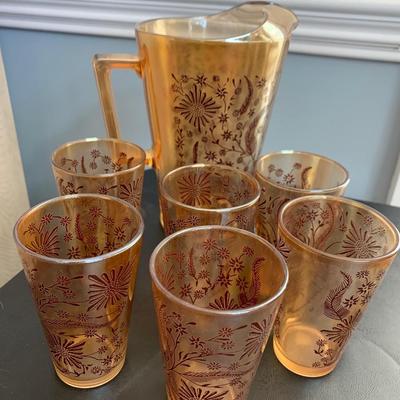 Vintage Juice Set Pitcher & Glasses
