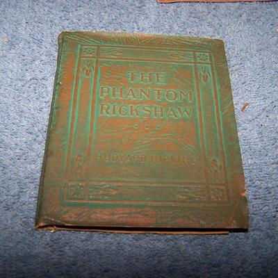 LOT 100 WONDERFUL LITTLE LEATHER LIBRARY GREEN BOOKS RUDYARD KIPLEY RICKSHAW/MAN/BALLARDS