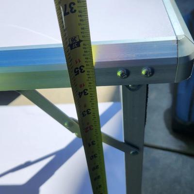 Camco Olympian Folding Grill Table and Folding GoBar Table w Several Skirts