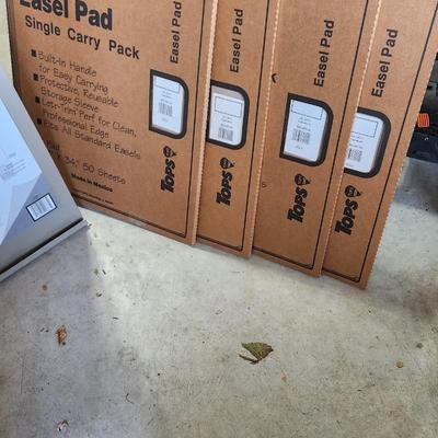 2 Da-Lite Easel Flip Chats stands with 4 Tops Easel Pads 27" x34" 50 sheets each