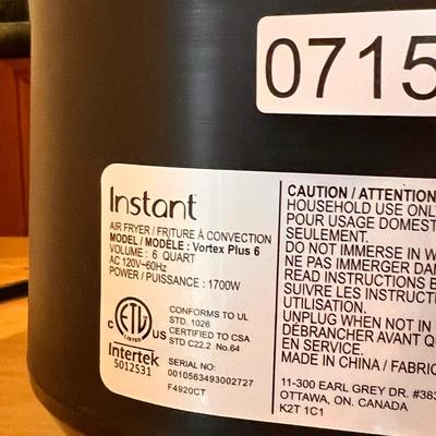 Instant Vortex Plus 6 Qt. Air Fryer