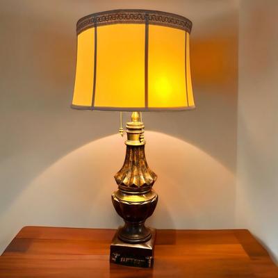 Brass Table Lamp Dual Socket Pull Chain