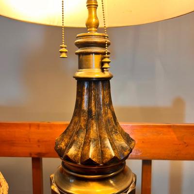 Brass Table Lamp Dual Socket Pull Chain