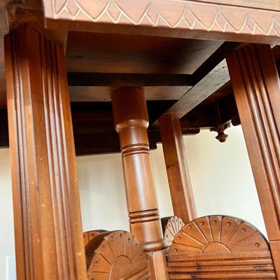 Ornate Antique Carved Wood Table