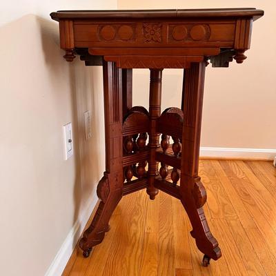 Ornate Antique Carved Wood Table