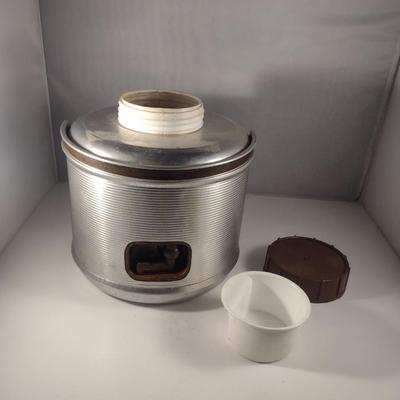 Vintage Metal Beverage Carrier with Spigot