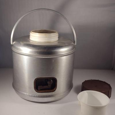 Vintage Metal Beverage Carrier with Spigot