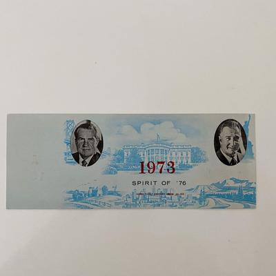 Richard Nixon 1973 presidential inauguration ticket