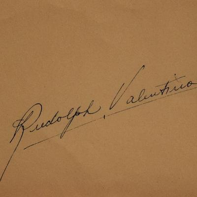 Rudolph Valentino signature slip