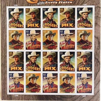 Cowboys of the Silver Screen Stamp Sheet