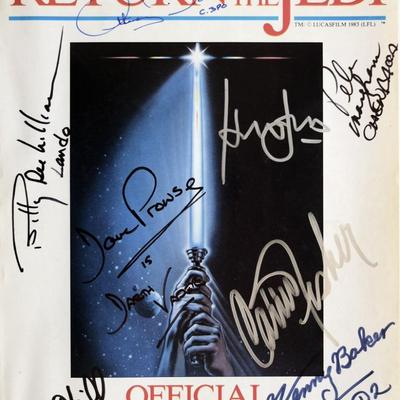 Star Wars Return Of The Jedi signed magazine
