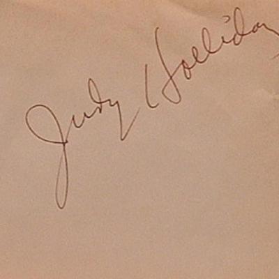 Judy Holliday signature slip 