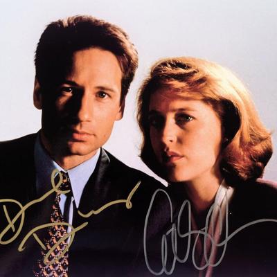 Gillian Anderson and David Duchovny X Files signed promo photo 
