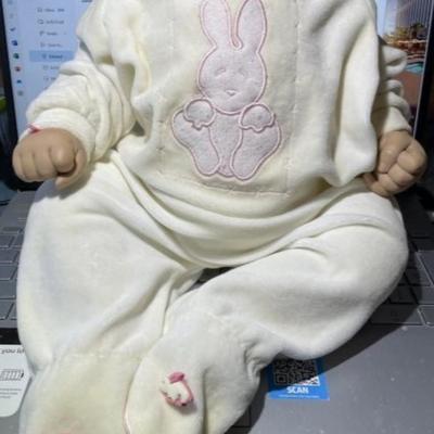 Vintage Gail Shumaker Crying Baby Doll 18" Marked Dated 1995 in Good Preowned Condition Plus 1 Extra Outfit.