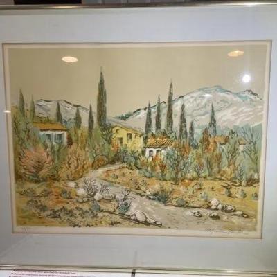 Maurice Buffet Signed & Numbered 47/260 Limited Edition Lithograph as Pictured. (Frame Size 22" x 27").