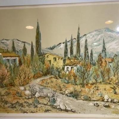 Maurice Buffet Signed & Numbered 47/260 Limited Edition Lithograph as Pictured. (Frame Size 22" x 27").