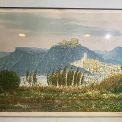 J. Cabane Signed & Numbered Lithograph 249/360 Limited Edition as Pictured. (Frame Size 22" x 27").