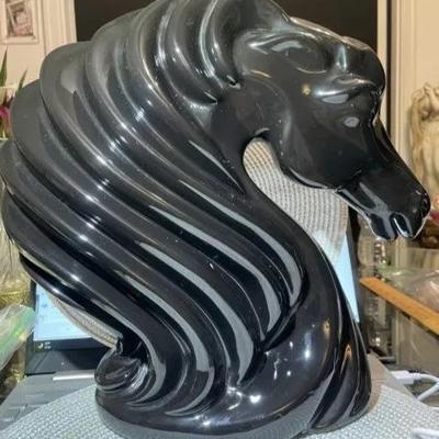 Vintage Huge HARRIS MARCUS-ENDEAVORS Large 13" Tall Horse Head Figure in VG Preowned Condition. Nicely Made!