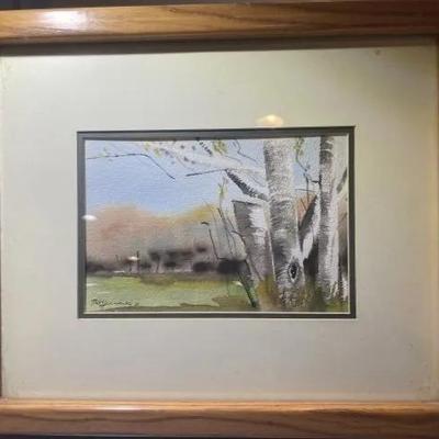 Vintage Patrick Hennessy Watercolor 13"x 15" Frame Size (Noted Artist) Scarce!