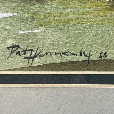 Vintage Patrick Hennessy Watercolor 13"x 15" Frame Size (Noted Artist) Scarce!