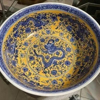 Very Heavy Kangxi Mark Dragon Bowl 15.25