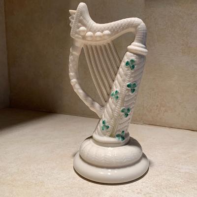 Belleek Ireland Large Harp Figurine
