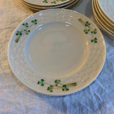 BELLEEK SHAMROCK" SALAD / SIDE PLATE / CAKE PLATE
