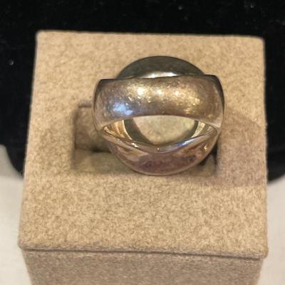 Unique round ring stamped 925 CFJ