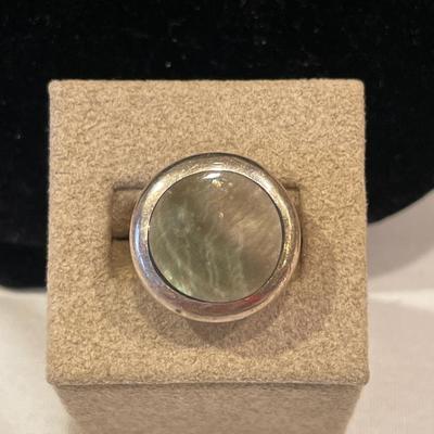 Unique round ring stamped 925 CFJ
