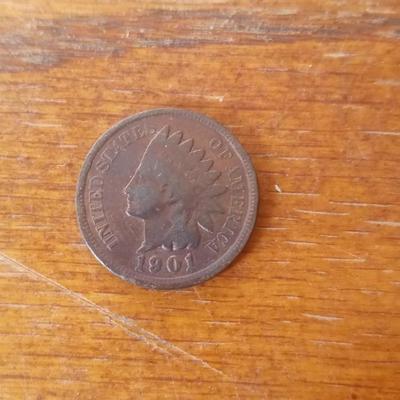 LOT 22 1901 INDIAN HEAD PENNY