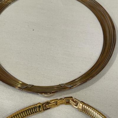Vintage 2 thick gold tone necklaces