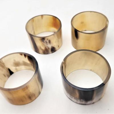 Lot #83L Set of 4 vintage natural HORN Napkin rings