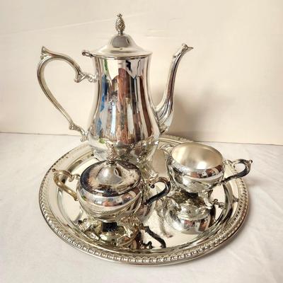 Lot #87 Silverplate Tea Service with Tray