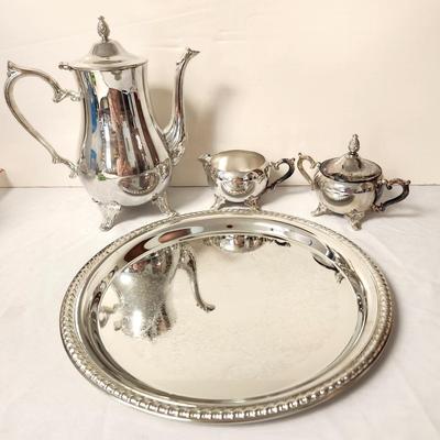 Lot #87 Silverplate Tea Service with Tray