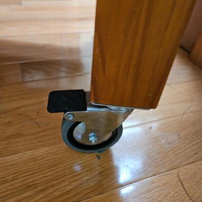 Solid Wood Kitchen Cart with Wine Storage (LR-DW)